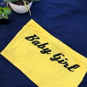 Bright yellow baby girl crop top